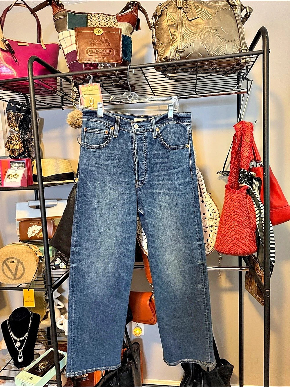 Levi's Ribcage Straight Ankle Straight Leg Jeans Waist 30 Blue